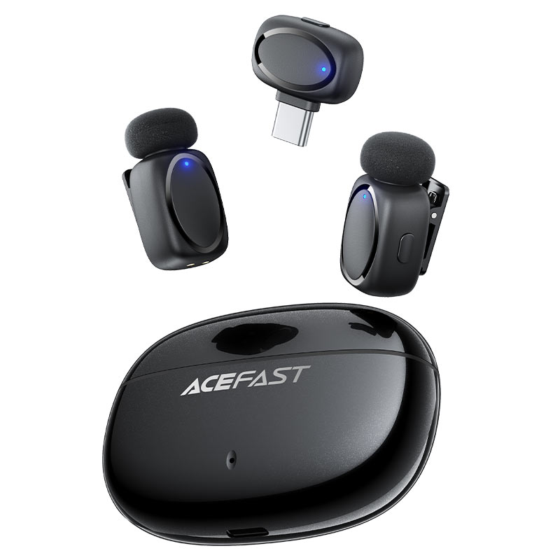 Acefast R2 Wireless Lavalier Microphone – Dual Mic