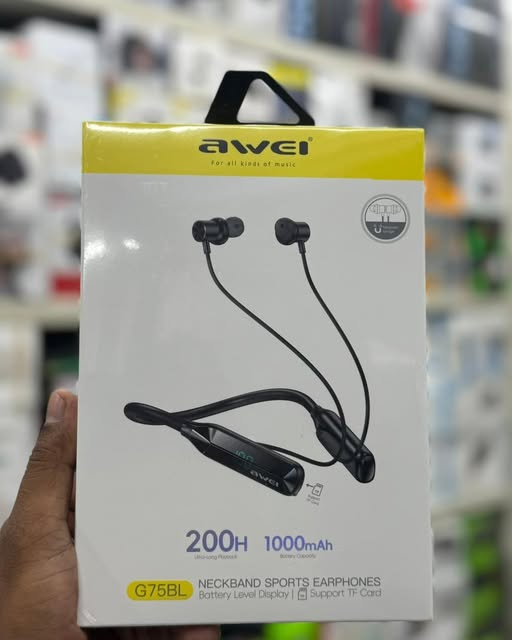 Awei G75BL Sports Neckband With Display