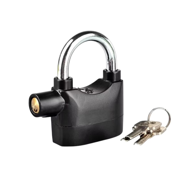 Waterproof Stainless Steel Siren Alarm Lock Anti-Theft Padlock for Motorcycle, Bike, and Home Security