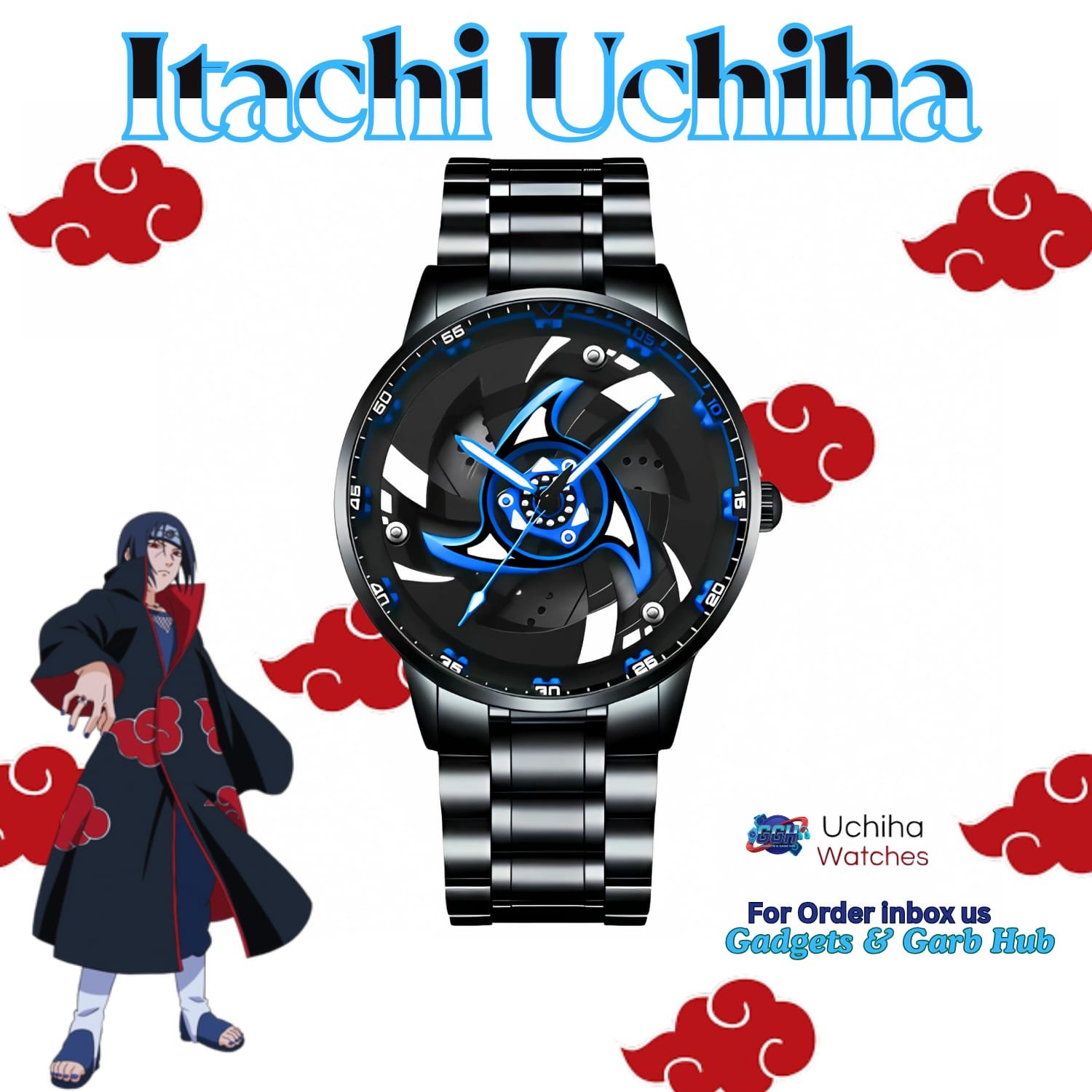 Itachi Uchiha Sharingan Watch Blue