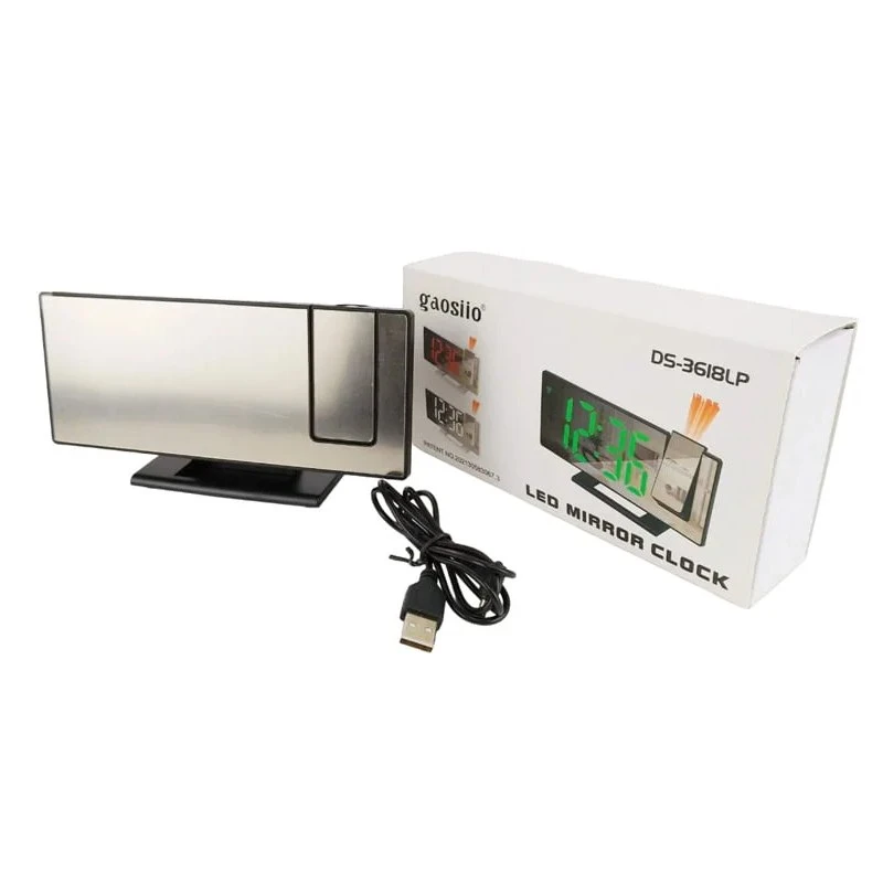 3 in 1 LED Mirror Clock with Projection | Digital Alarm Clock with Ceiling Projector