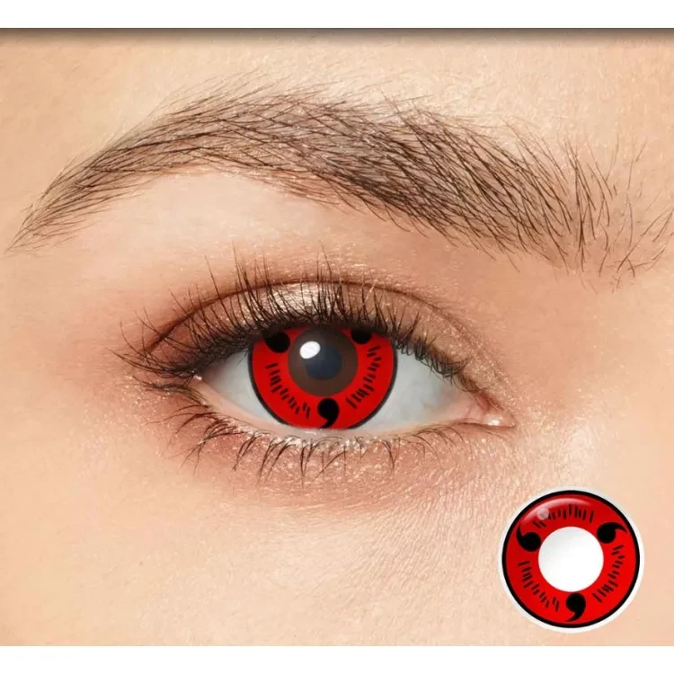 3-Tomoe Uchiha Sharingan Eye Lenses | Naruto Cosplay Lenses