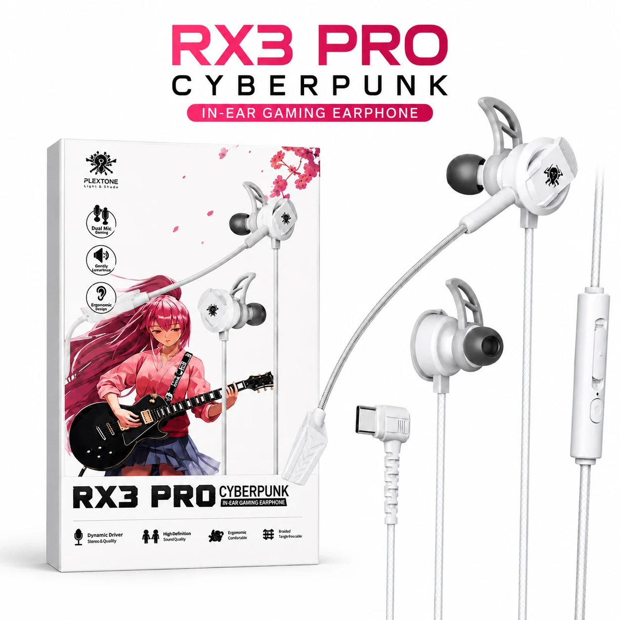 Plextone RX3 Pro Cyberpunk Gaming Earphone