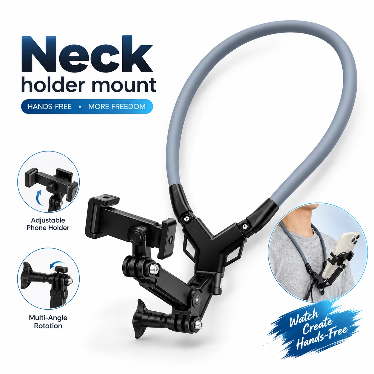 Neck Holder Mount for Phone POV Video